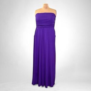 EMERALD Strapless Knit Purple Maxi Dress, NWOT! Size 1X